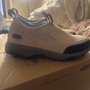 L.L. Bean Women’s Slip-On Hiking Shoe in Light Gray/Baby Blue/Black